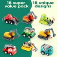 thumbnail image 6 of Joyfy 18 Pcs Toy Cars for kids, Friction Pull Back Play Car Vehicle Party Favors, Mini Excavator Toy Trucks for Boys 2 3 4 5 6 Years Old, 6 of 8