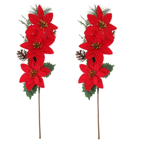 CIMAXIC christmas 2pcs Christmas Flower Stems Christmas Flower Decoration Xmas Flower Picks,18.9"X4.72"X1.97"