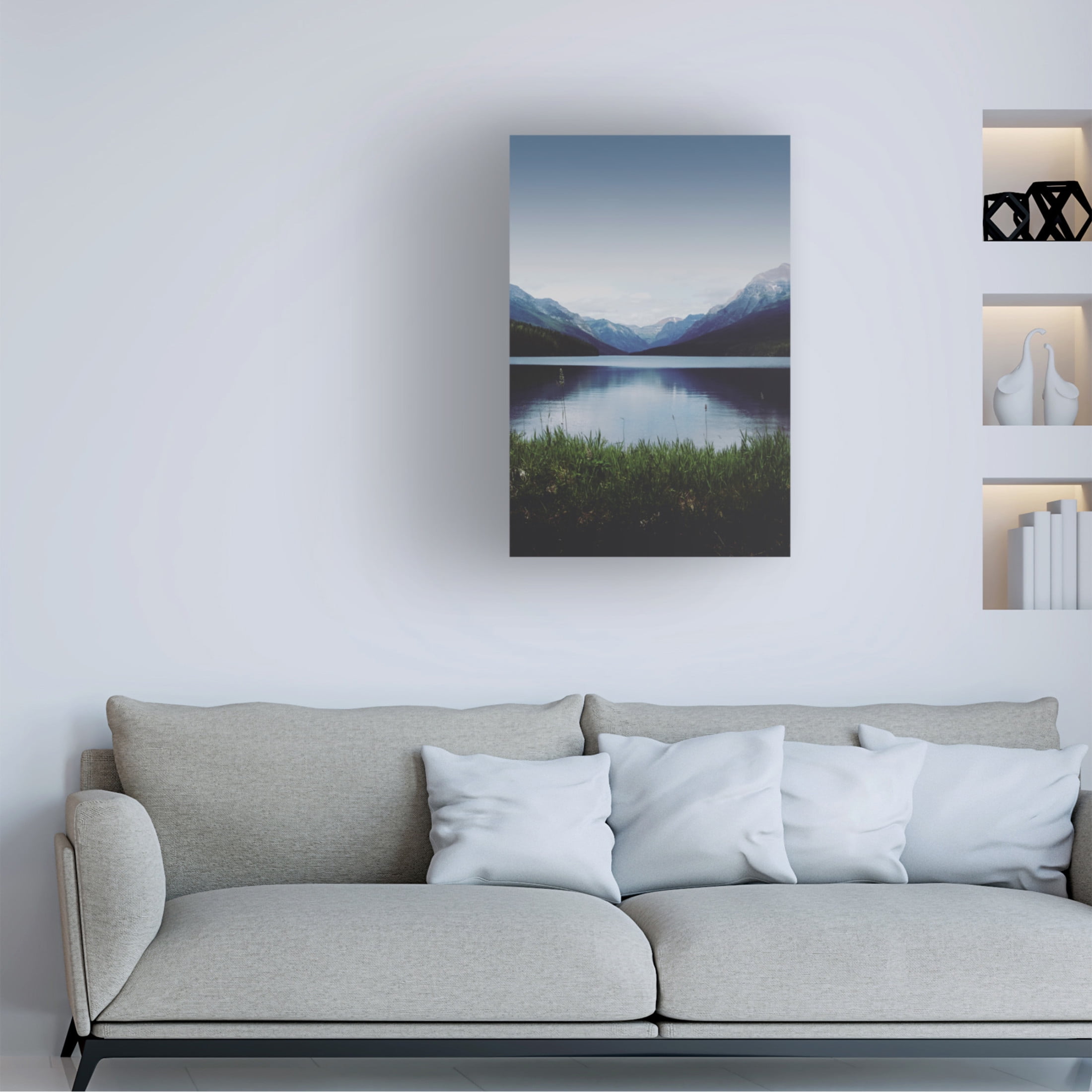 Canvas Wall Art - Annie Bailey Art 'Glacier Shores' Wall Art for Living Room, Bedroom, or Office Décor by Trademark Fine Art - 12 x 19 Inches