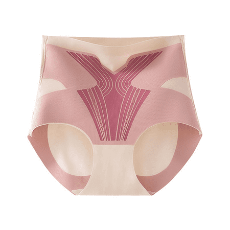 Fulorrnie Underwear for Women Tummy Control High Waist Seamless Panty Band Elastic Antimicrobial Protection Stretchable Panties  Pink  XXL