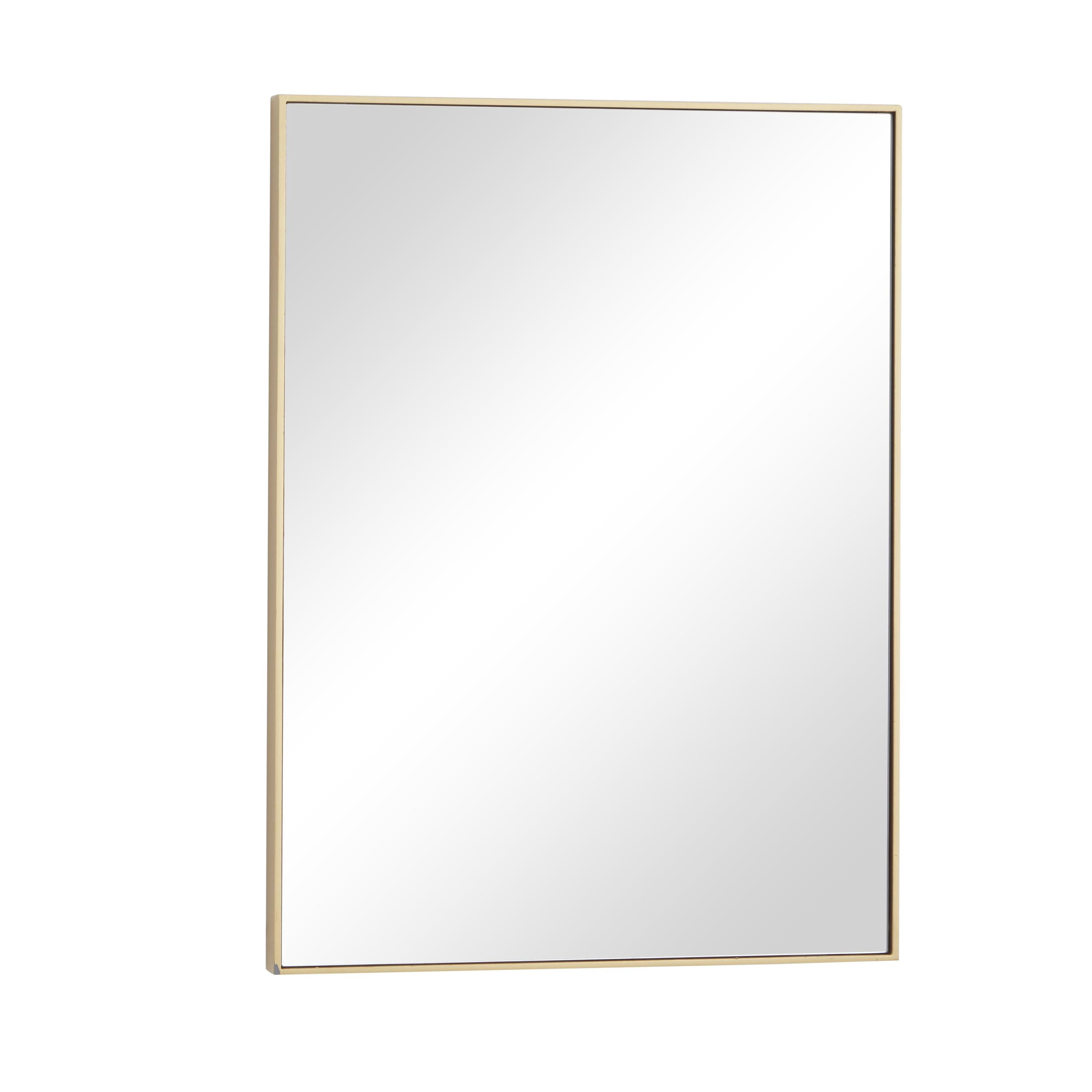 DecMode 18" x 24" Gold Wall Mirror with Thin Frame