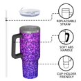 thumbnail image 4 of 40oz Tumbler with Handle and Straw, Vacuum Insulated Stainless Steel Travel Mug, Fits Car Cup Holder, Diamond Sequins Print, 4 of 6