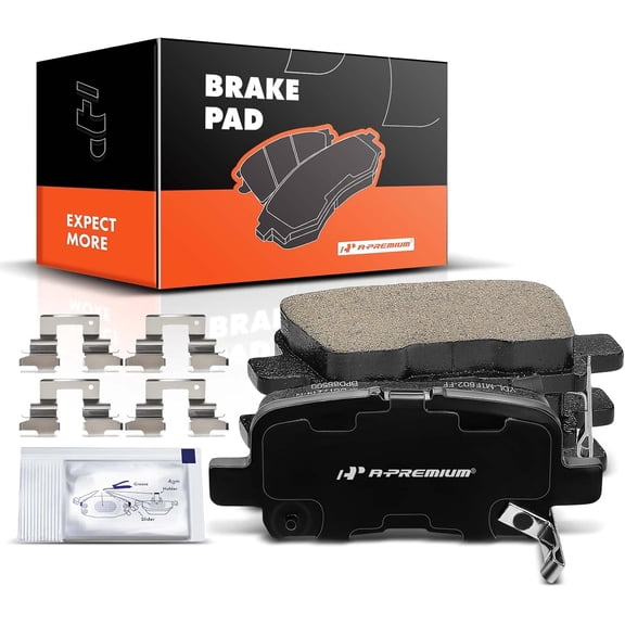 A-Premium Rear Ceramic Brake Pads Compatible with Acura & Honda | for MDX 2001-2006, Odyssey 2002-2004, Pilot 2003-2008, V6 3.5L, with Hardware, 4-Pack