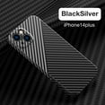 thumbnail image 1 of SaniMore for iPhone 14 Plus 6.7" 2022 Slim Case, Carbon Fiber Support Wireless Charging Shockproof Anti-drop Lens All-inclusive Heavy Duty Protective Anti-fingerprint Magnetic Case, Black+Silver, 1 of 11