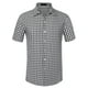 thumbnail image 5 of Camisas de vestir de cuadros INSPIRE CHIC para hombres de manga corta L Negro, 5 of 6