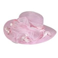 thumbnail image 4 of TODOZO Women's Organza Kentucky Derby Fascinator Hat Cloche Bowler Hat Cocktail Tea Party Wedding Sun Hat Wide Brim Dress Hat for Women Lady Tea Party Derby Noble Church Summer Ruffles Cap Spring Sum, 4 of 4