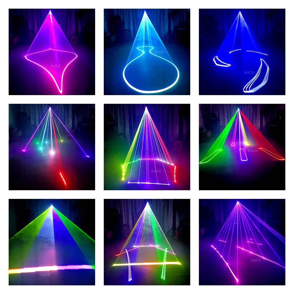 Pro Android / iOS APP Bluetooth Control 5W RGB Animation Scan Beam Projector La ser Lights ILDA DMX512 For DJ Disco Party Show Stage Lighting