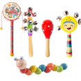 thumbnail image 5 of 6 instrumentos musicales de juguete para niños pequeños, instrumentos de percusión de madera, pandereta para niños y niñas, 5 of 5