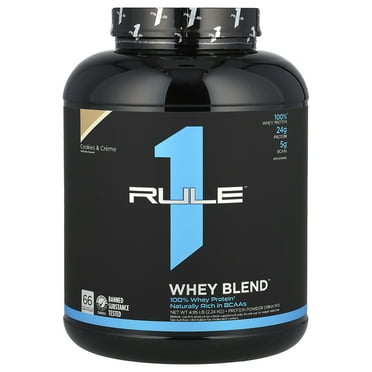 Rule One Proteins Whey Blend, Protein Powder Drink Mix, Cookies & Creme, 4.95 lb (2.24 kg)