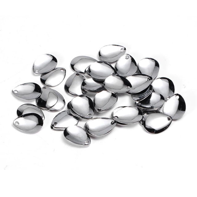Cuchillas giratorias de pesca Señuelos de pesca suaves Fabricación de accesorios (S) Plata 50 piezas