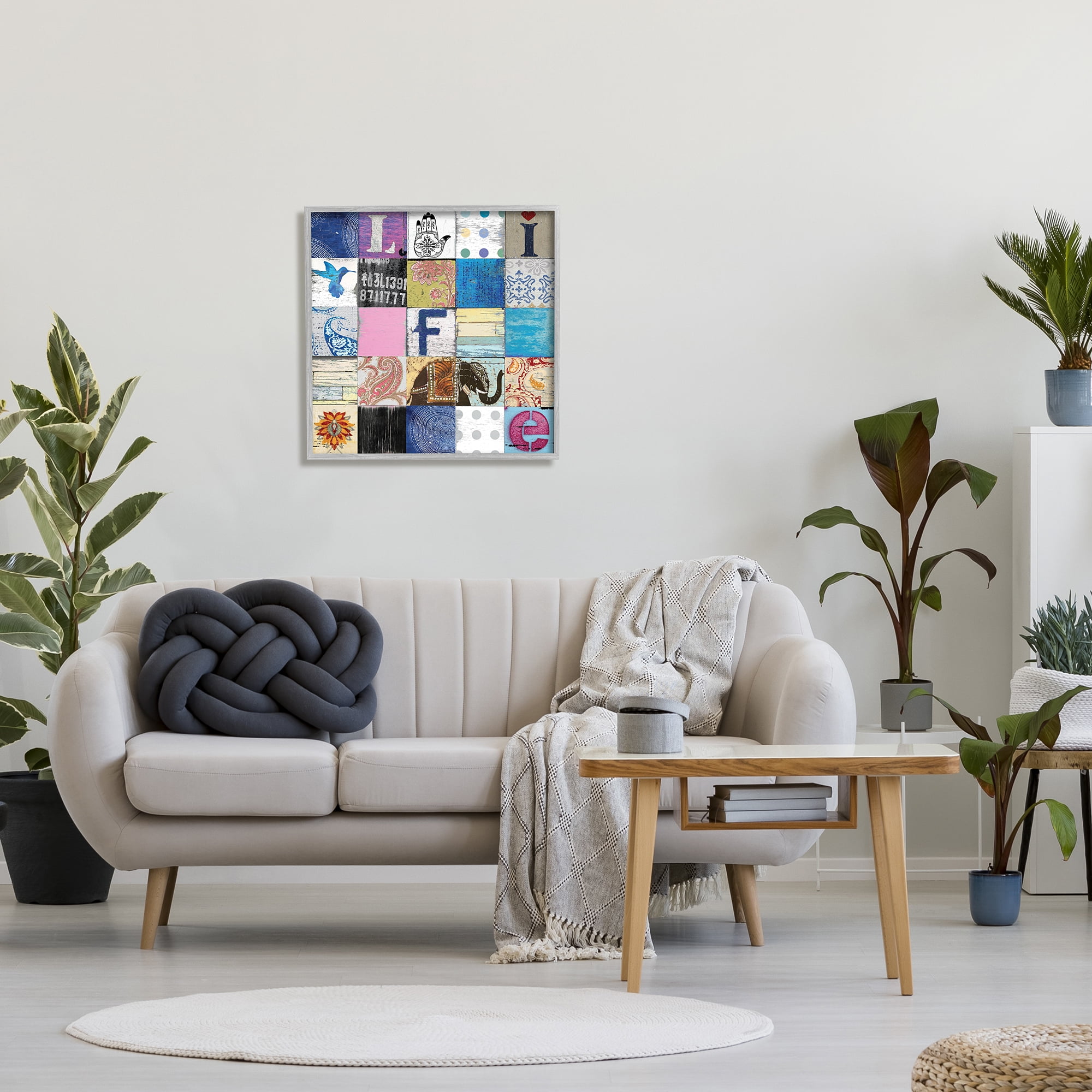 Stupell Industries Vintage Icon Collage Life Typography Rustic Elephant, 24 x 24, Designed by Charlie Carter