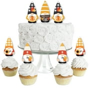 Big Dot of Happiness Fall Gnomes - Dessert Cupcake Toppers - Autumn Harvest Party Clear Treat Picks - Set of 24