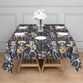 thumbnail image 3 of Day Of the Dead Halloween Pattern Square Tablecloth,Waterproof Square Table Cover,Wipeable Spillproof Washable Table Cover for Home Kitchen Party Decor 42"X42"(107x107cm), 3 of 6