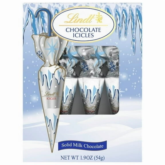 Lindt Holiday Chocolate Icicles Solid Milk Chocolate Candy, 4-pack, 1.9 oz. Box