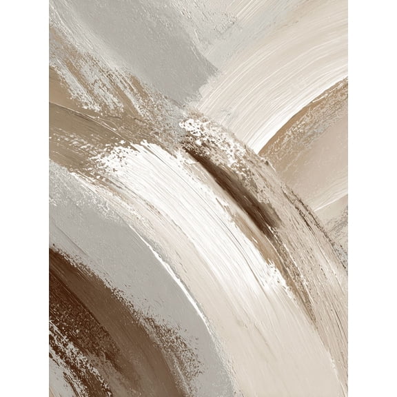 UXIEQU Abstract Beige Strokes Canvas Wall Art Print 15.75x11.81 Inches