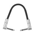 thumbnail image 4 of ammoon 3-Pack Guitar Effect Pedal Instrument Patch Cable 15cm/ 0.5ft Long with 1/4 Inch 6.35mm Silver Right Angle Plug Black PVC Jacket, 4 of 5