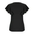 thumbnail image 4 of Tbopshirt Womens Top Women Fashion Solid Casual V-Neck Short Sleeve Loose T-Shirt Blouse Tops, 4 of 4