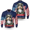 thumbnail image 3 of Happy Father's Day Honoring Veterans Shetland Sheepdog in Army Uniform All Over Print 3D Baseball Jacket Sheltie Dog Lover Gifts Bomber Jacket Softball - 13007, 3 of 6