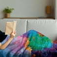 thumbnail image 3 of Brick Wall Soft Flannel Fleece Throw Blanket, Vibrant Colored Graffiti Sprayed Wall Facade of an Urban Concrete Structure, Cozy Plush for Indoor and Outdoor Use, 50" x 60", Multicolor, by Ambesonne, 3 of 5
