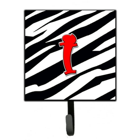 

Carolines Treasures CJ1024-ISH4 Letter I Initial Monogram Zebra Red Leash Holder Or Key Hook