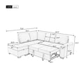 thumbnail image 2 of Harper & Bright Designs Pull Out Sofa Bed Sectional Sleeper Sofa, L Shape Corner Couch with Storage Ottoman, Hidden Arm and USB Charge for Living Room Apartment, Dark Gray, 2 of 9