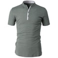 thumbnail image 5 of H2H Mens Casual Slim Fit Slub Polo Short Sleeve (CMTTS277), 5 of 6