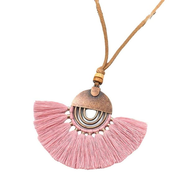 Sonducket Collar de tela para mujer, colgante de moda, collares de decoración, adorno de joyería, regalos para fiesta de boda, trabajo diario Ropa, zapatos y accesorios Miscelánea Rosado Sonducket AP014599-09