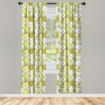 thumbnail image 2 of Ambesonne Grey Yellow 4-Panel Curtains, Basic Abstract Flowers, 56"x84", Pastel Yellow Khaki, 2 of 4