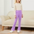 thumbnail image 4 of SGFCWSX Girls Winter Leggings Fleece Workout Pants Kids Warm Flared Legging Pants Purple Size 4-5 Years, 4 of 6