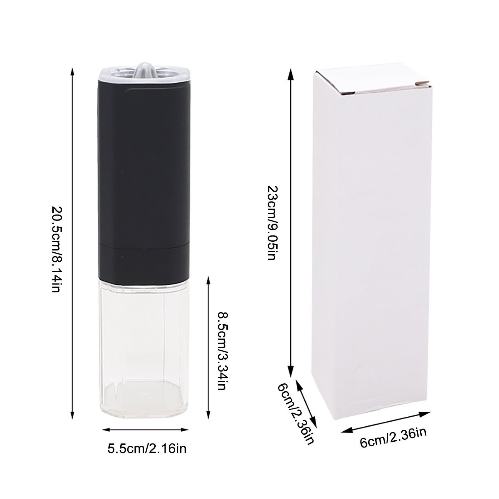 Cadorn Electric Pepper Grinder - Type - C Rechargeable, 6 - Level Coarseness Adjustment, Waterproof with LED Light, Dual - Chamber Option for Salt & Pepper