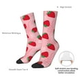 thumbnail image 4 of Pofeuu Strawberry Print Crew Socks, Adult Running Hiking Socks for Youth and Adult, 4 of 6