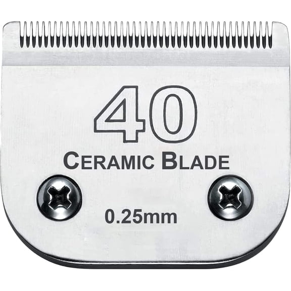 Detachable Pet Dog Grooming Clipper Ceramic Blade,Compatible with Andis Size 40 Cut Length 1/100"(0.25mm)