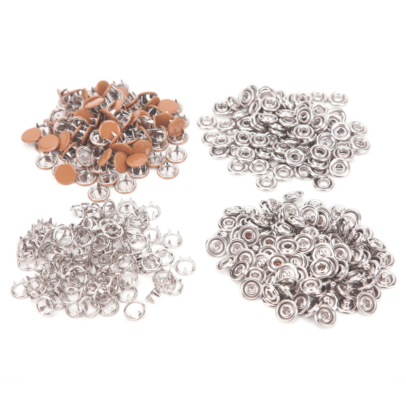 Ymiko 100 Set Snap Button Colorful Brass Prong Press Stud Sewing