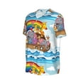 thumbnail image 2 of Balery Rainbow Animals on Noah's Ark Baseball Jersey for Men Casual Button Down Shirts Short Sleeve Active Team Sports Uniform-Small, 2 of 9
