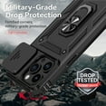 thumbnail image 3 of JTCASES for iPhone 15 Pro Max Case, Heavy Duty Protection Magnetic Car Mount Rotating Stand [Slide Camera Window] Rugged Shockproof Anti-fall Shell for iPhone 15 Pro Max, Black, 3 of 8