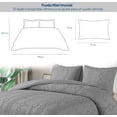 thumbnail image 5 of Juego de Funda Duvet Bluelander para Edredon Matrimonial, 2 Fundas de Almohada, Diseño de Líneas, Gris, 5 of 5