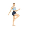 thumbnail image 4 of Women's Athletic Sportswear Patterned Bra Top and Solid Tennis Shorts Set in Firebird Blue White Large, 4 of 5