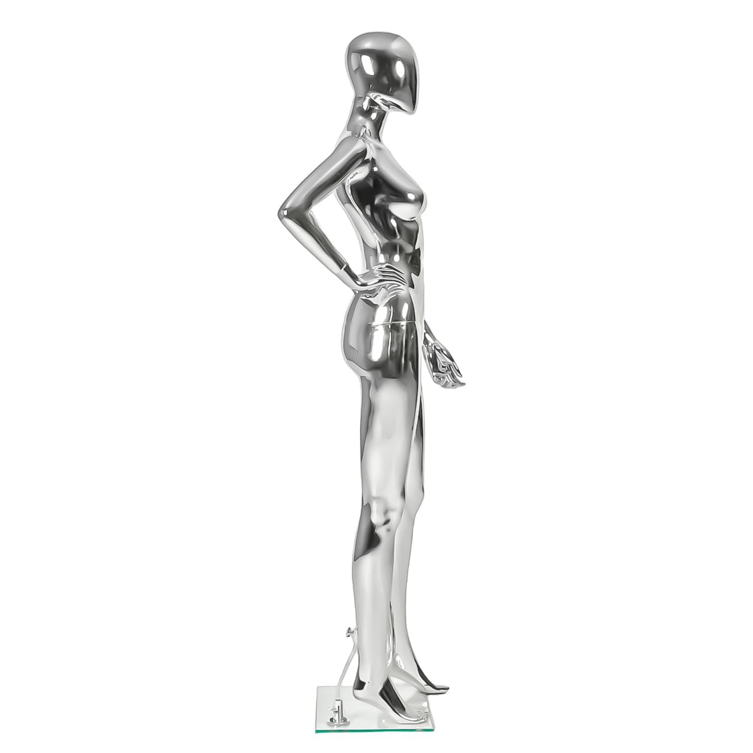 70 in Silvery Female Mannequin Dress Form Display - Manikin Torso Stand Realistic Full Body Mannequin for Retail Clothing Shops