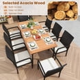 thumbnail image 3 of Costway 9 PCS Patio Dining Set Outdoor Acacia Wood Dining Table with 1.9" Umbrella Hole, 3 of 7