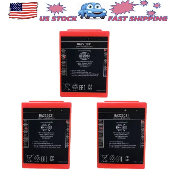 TrendyChic (3-Pack) BA225031 2100mAh 6V Rechargeable Battery HBC Wireless Romote Control Battery HBC Wireless Romote Control Battery