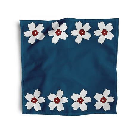 

Simply Daisy 18 x 18 White on Blue Big Flower Napkins Set of 4