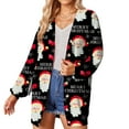 thumbnail image 1 of Cárdigan De Abrigo, Cárdigan De Abrigo Casual Con Estilo De Un Solo Pecho Impreso De Navidad Para Fiestas ANGGREK Negro M, 1 of 6