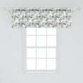 thumbnail image 2 of Ambesonne Flowers Window Valance, Achromatic Retro Wild Roses, 54" X 18", Dimgray and Soft Pink, 2 of 3