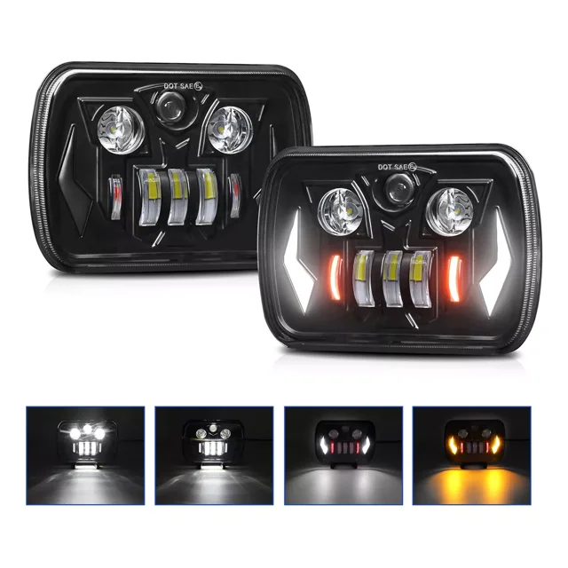 Par Faros 5x7 Cuadrado Jeep Cheroke Nissan Toyota D21 Yj Xj