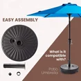 thumbnail image 3 of JUSTLET 7.5' Outdoor Market Patio Umbrella W/ Push Button Tilt And Crank, Light Blue, 3 of 6