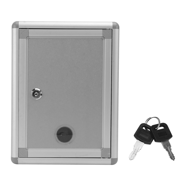 Buzón de sugerencias pequeño con cerradura para colgar en la pared, buzón de sugerencias para quejas, caja de aleación de aluminio