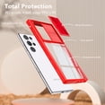 thumbnail image 7 of Allytechgroup Galaxy S23 Ultra Clear Case with Tempered Glass Screen Protector, Sliding Camera Lens Protector Anti-Yellow Shockproof Rugged Slim Fit Shell Cover for Samsung Galaxy S23 Ultra, Red, 7 of 7