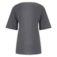 thumbnail image 5 of Linen Tops for Women Plus Size Ladies Solid Color Casual Shirts Loose Soft Round Neck Short Sleeve Blouse Summer Lightweight Cotton Linen Tops Tees Women Casual Clothes Sale, 5 of 5