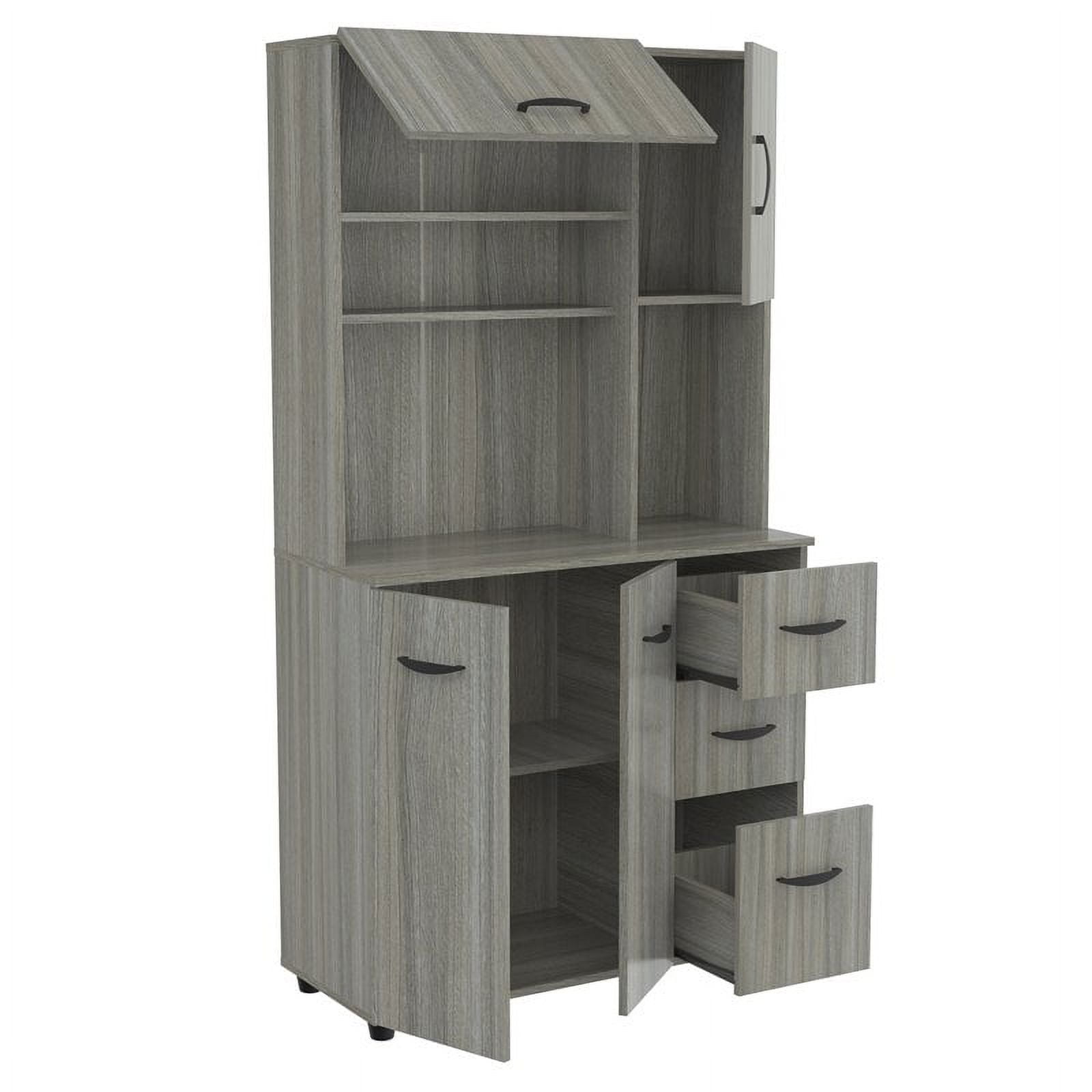 Inval smoke oak kitchen microwave cabinet deals
