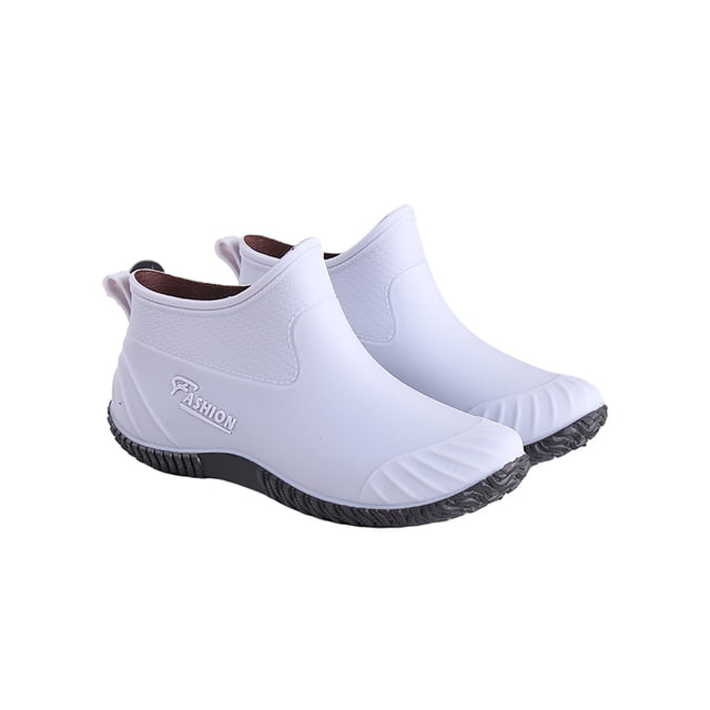 MAWCLOS Ladies Garden Shoe Casual Work Shoes Slip On Non-Slip Rain Boots Waterproof Kitchen Gray-2 7